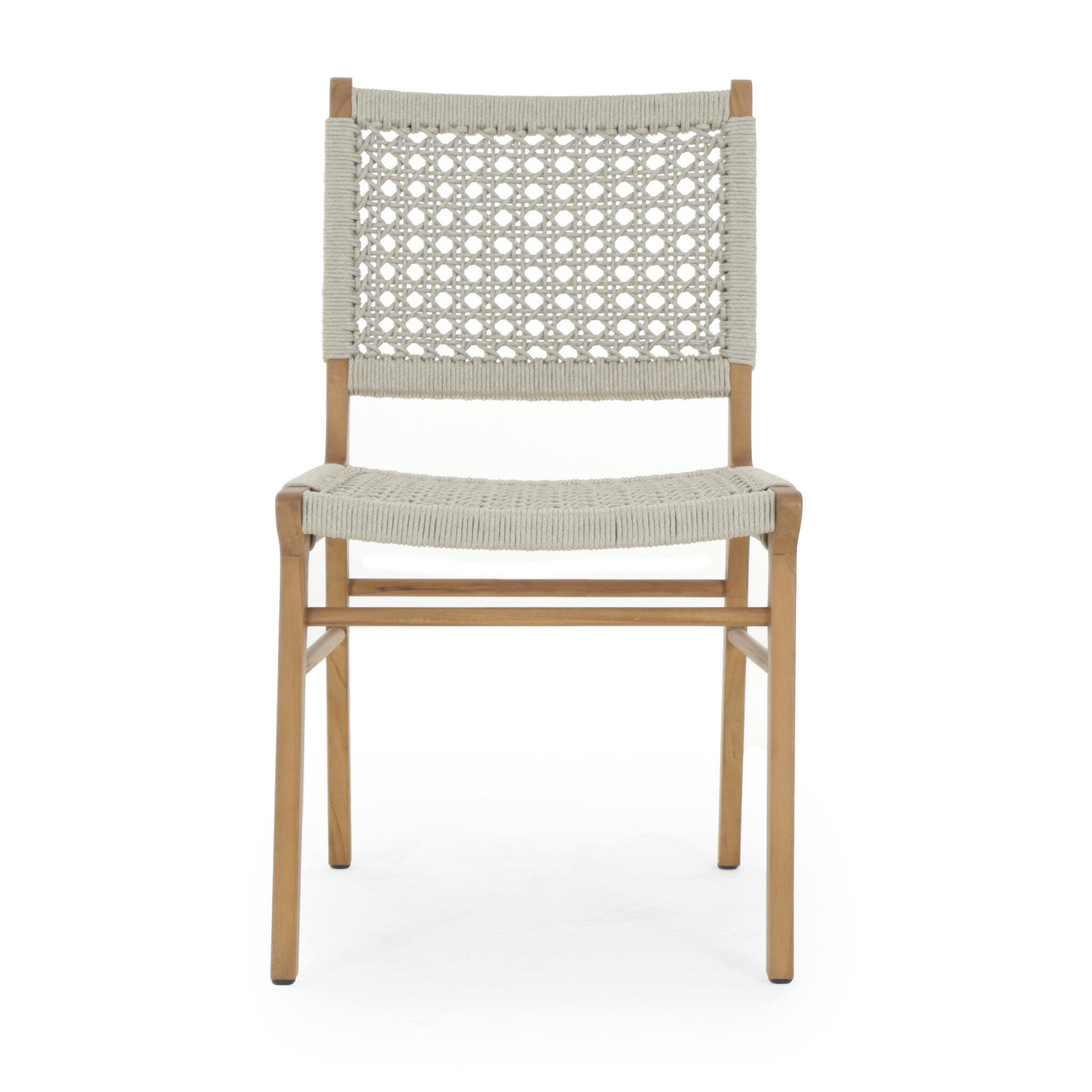 Delmar Outdoor Dining Chair - Ivory Rope | Natural Teak