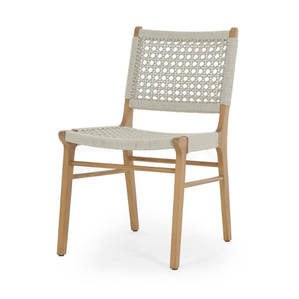 Delmar Outdoor Dining Chair - Ivory Rope | Natural Teak