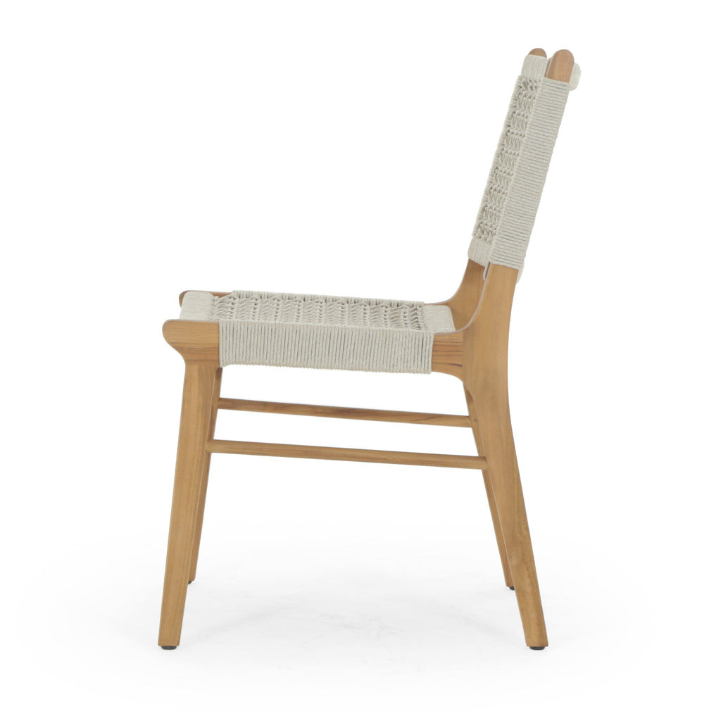 Delmar Outdoor Dining Chair - Ivory Rope | Natural Teak