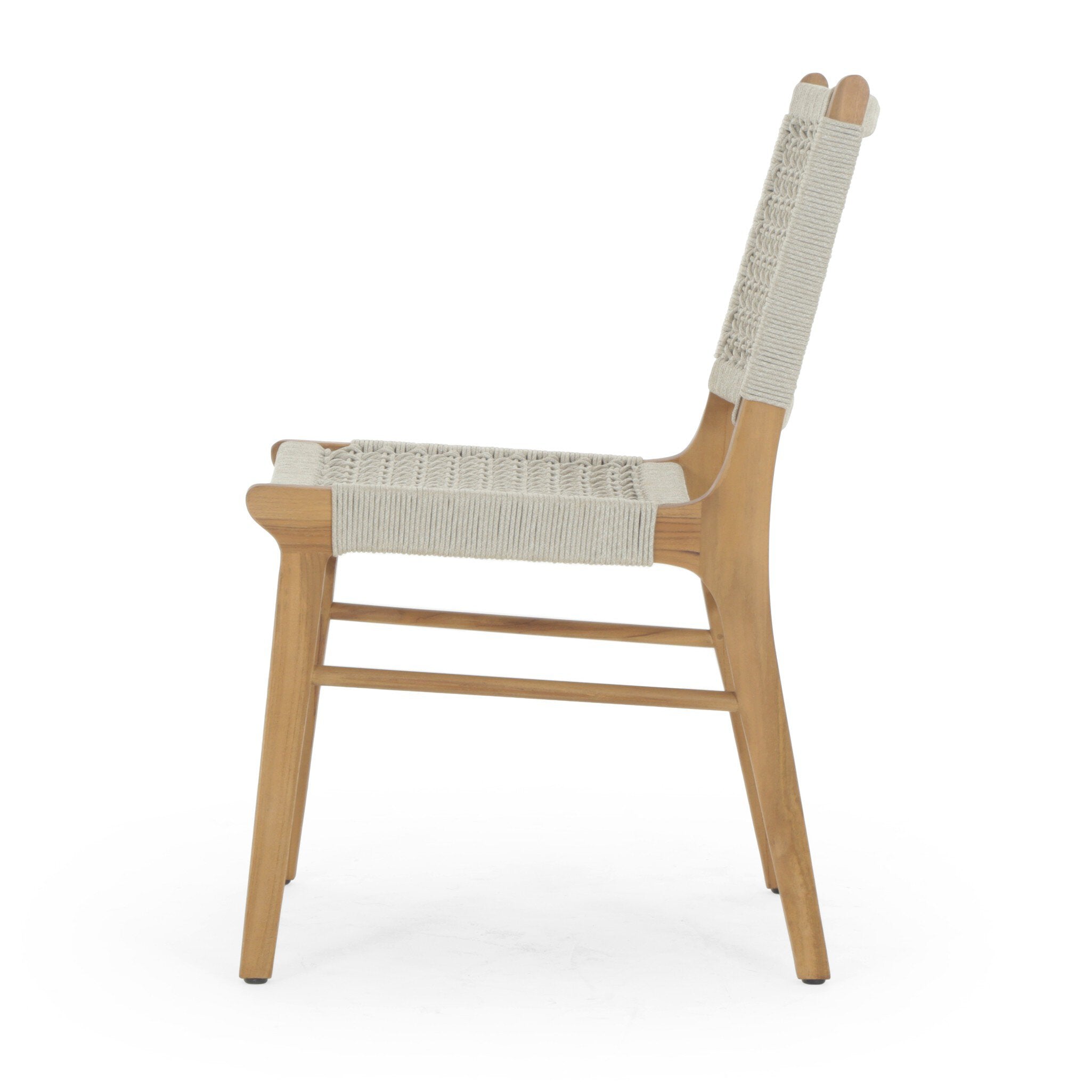 Delmar Outdoor Dining Chair - Ivory Rope | Natural Teak