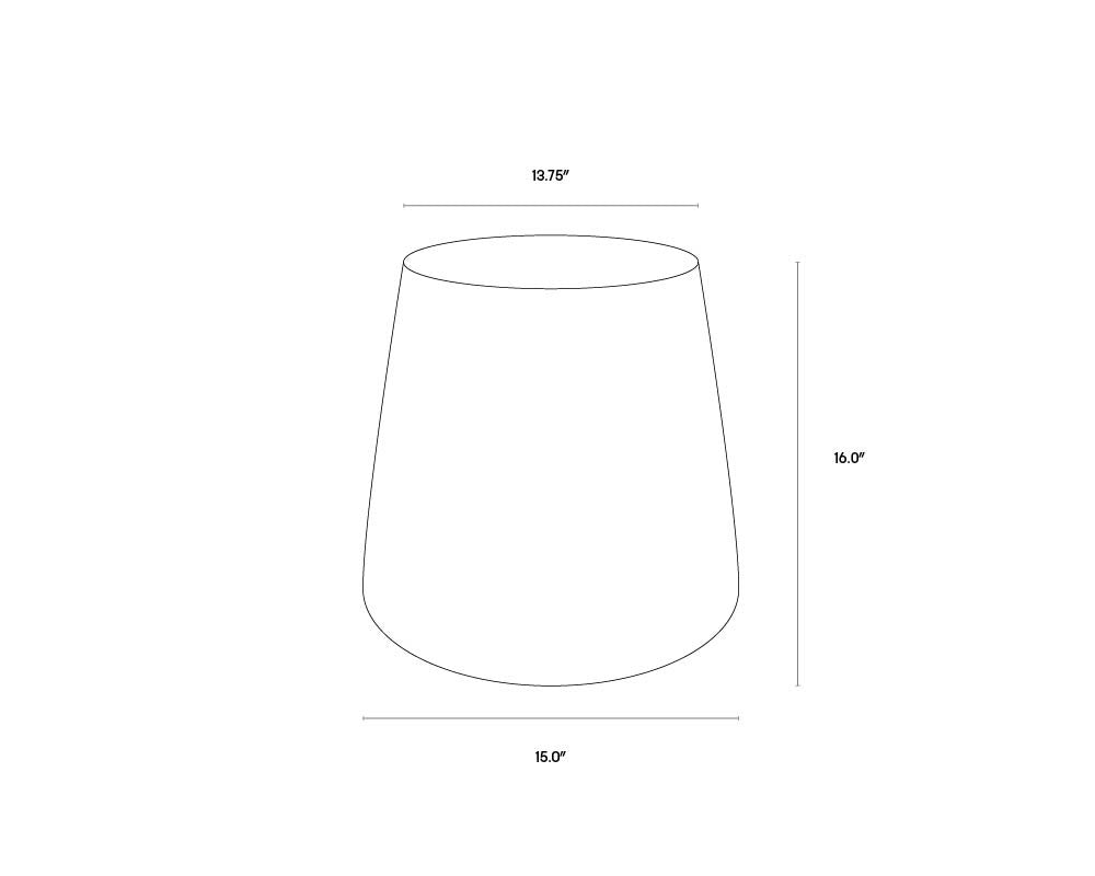 Aries End Table - Marble Look - White
