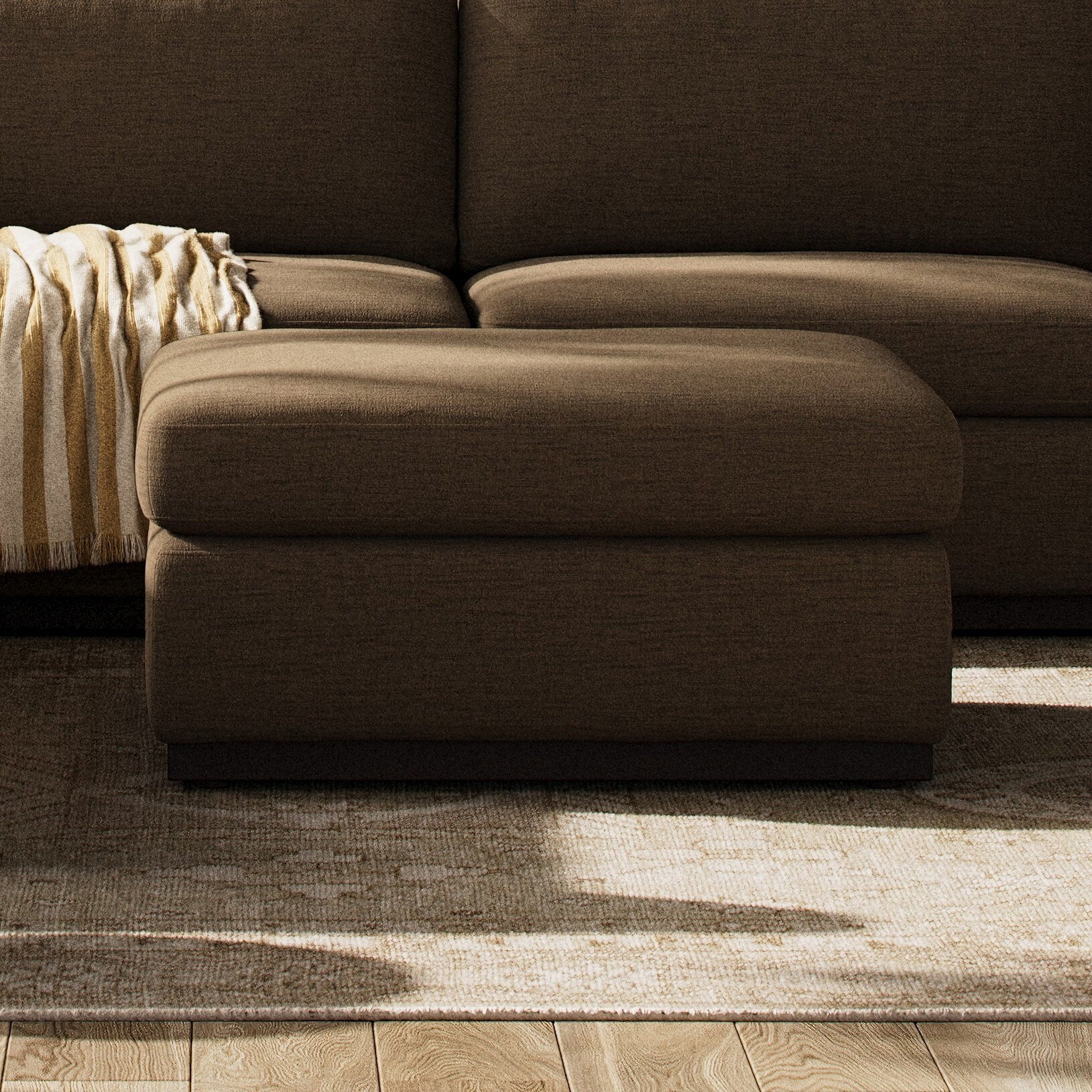 Colt Sectional Ottoman - Crypton Nomad Mushroom