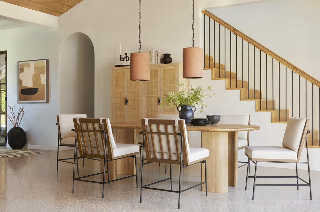 Crete Dining Chair - Savile Flax | Amber Oak