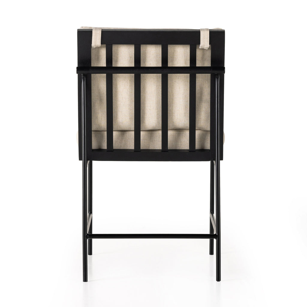 Crete Dining Chair - Savile Flax | Brushed Ebony