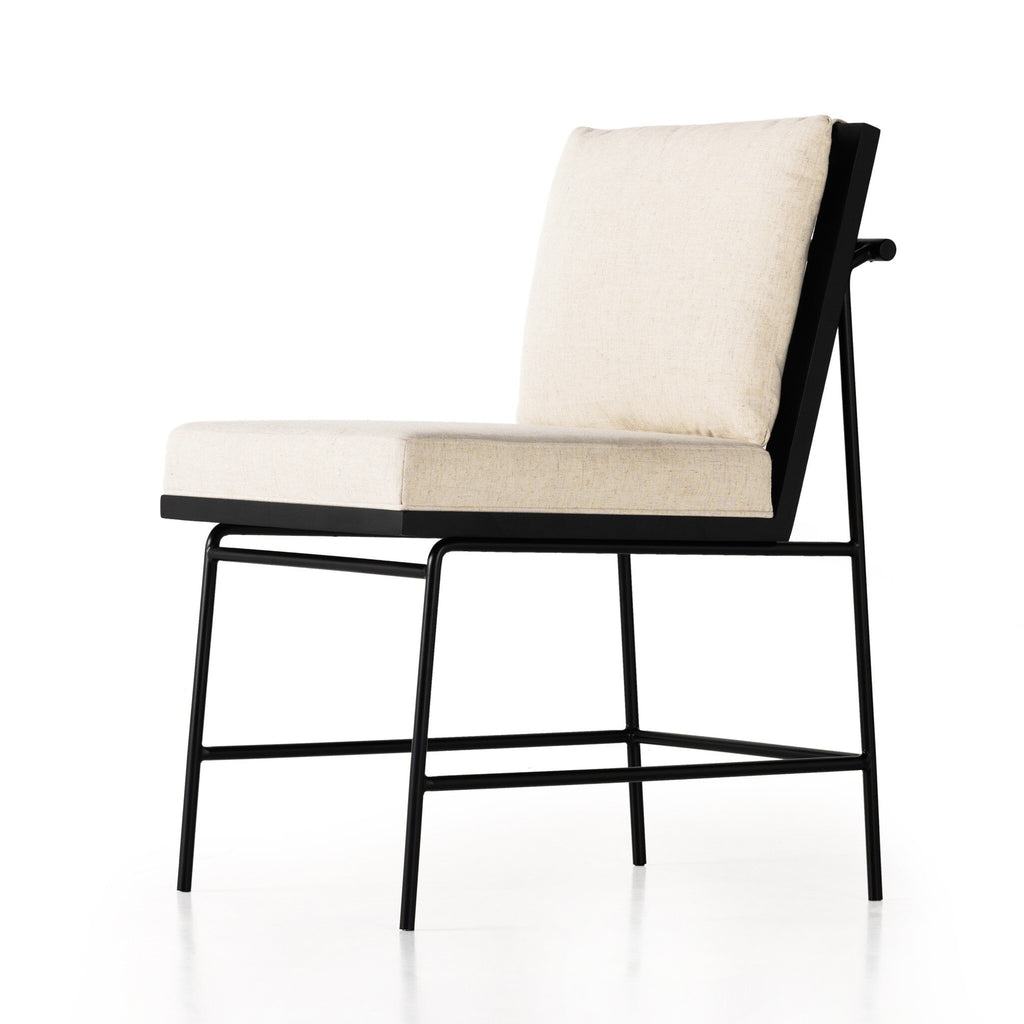 Crete Dining Chair - Savile Flax | Brushed Ebony