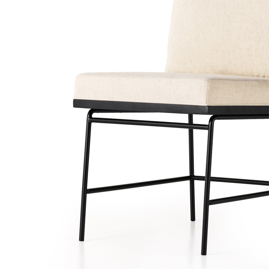 Crete Dining Chair - Savile Flax | Brushed Ebony