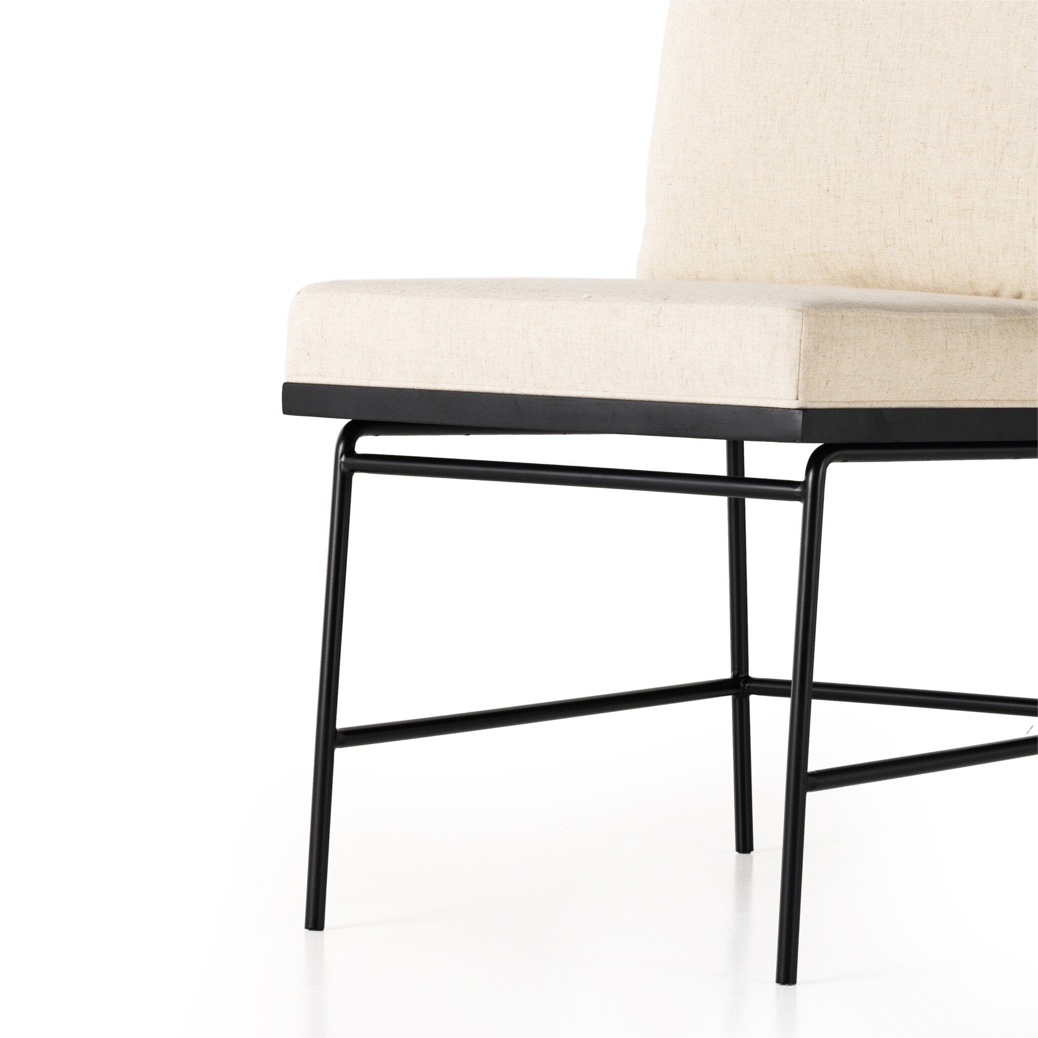 Crete Dining Chair - Savile Flax | Brushed Ebony
