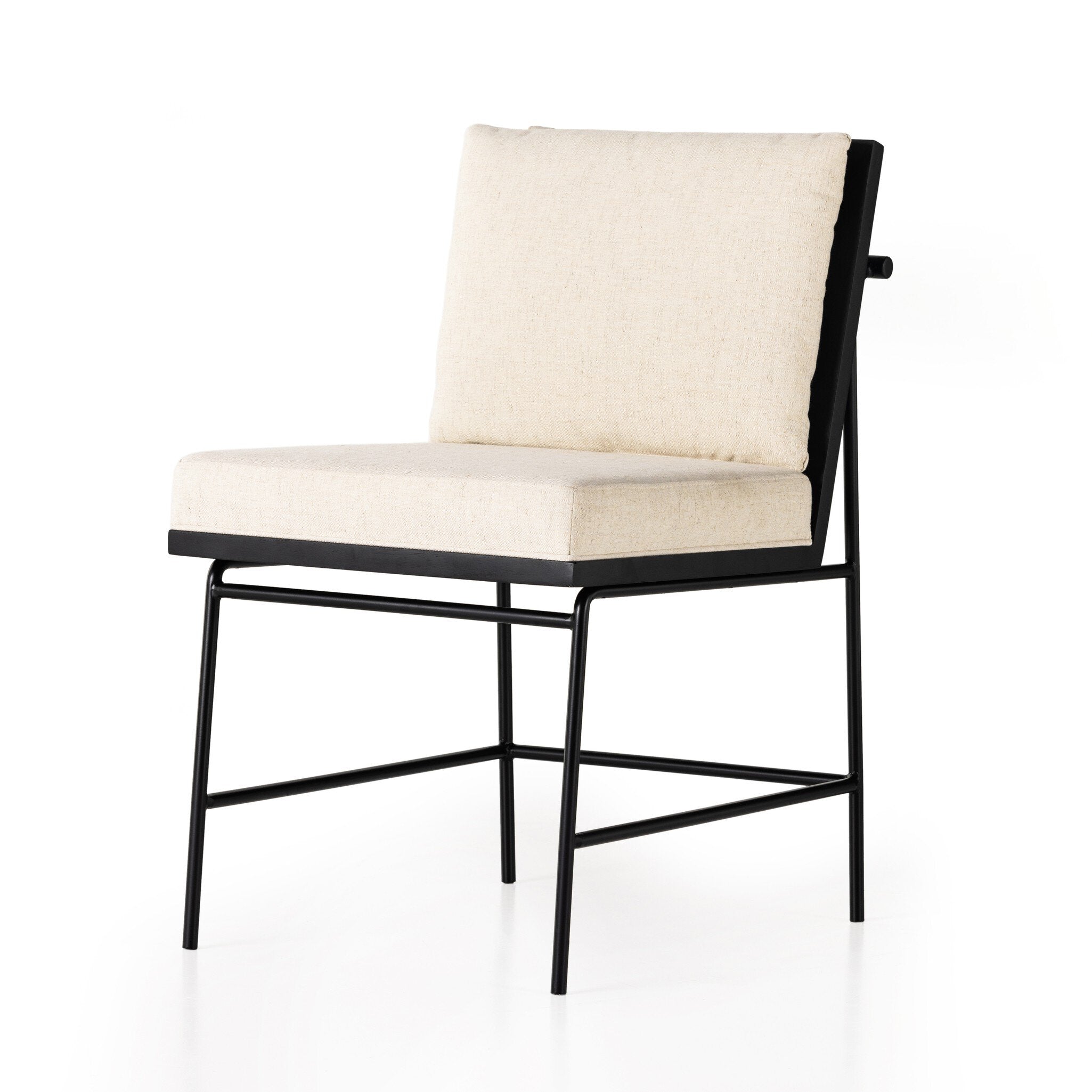 Crete Dining Chair - Savile Flax | Brushed Ebony
