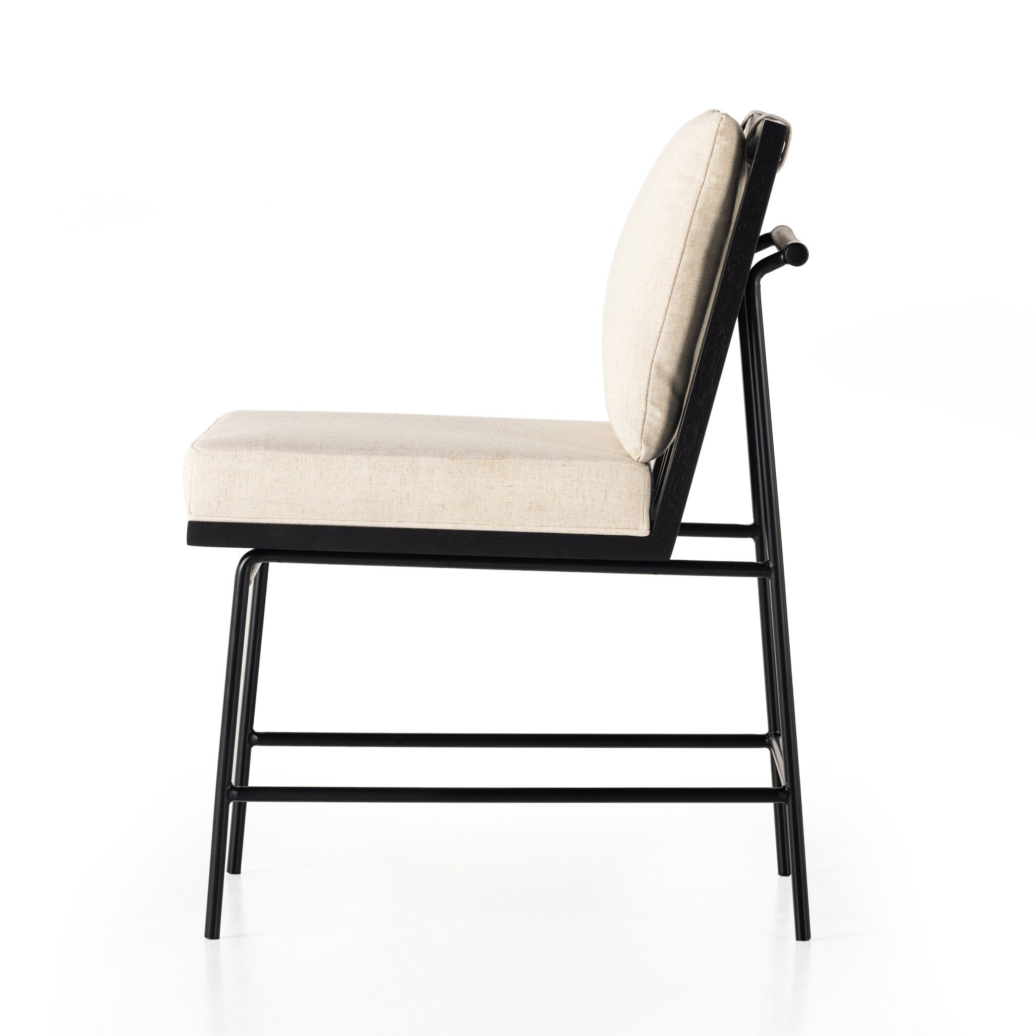 Crete Dining Chair - Savile Flax | Brushed Ebony