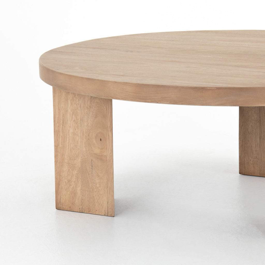 Mesa Round Coffee Table - Light Brushed Parawood | 38"