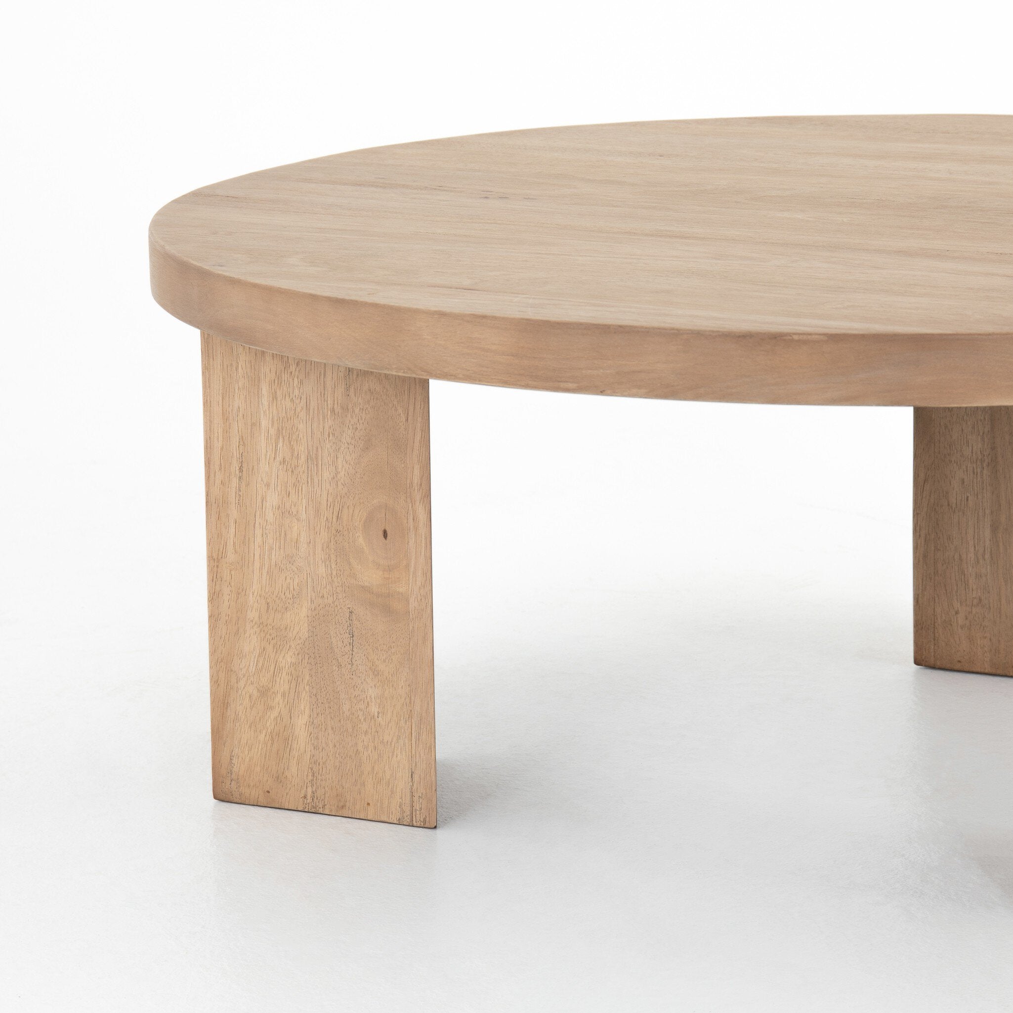 Mesa Round Coffee Table - Light Brushed Parawood | 38"