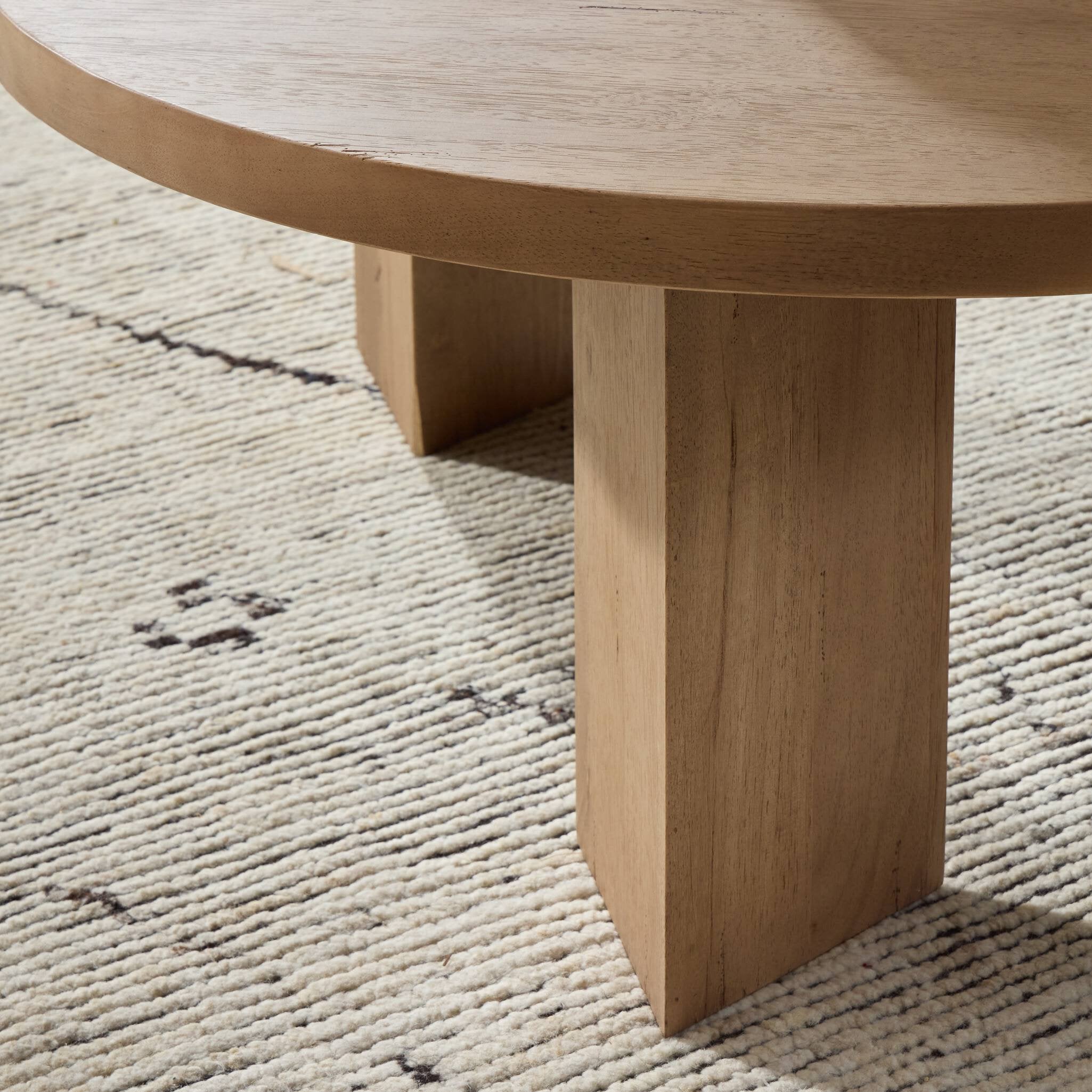 Mesa Round Coffee Table - Light Brushed Parawood | 38"