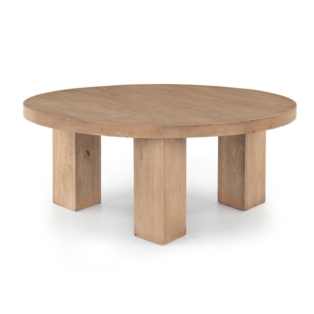 Mesa Round Coffee Table - Light Brushed Parawood | 38"