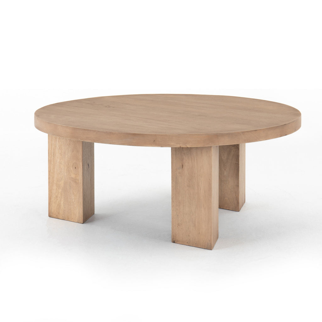 Mesa Round Coffee Table - Light Brushed Parawood | 38"