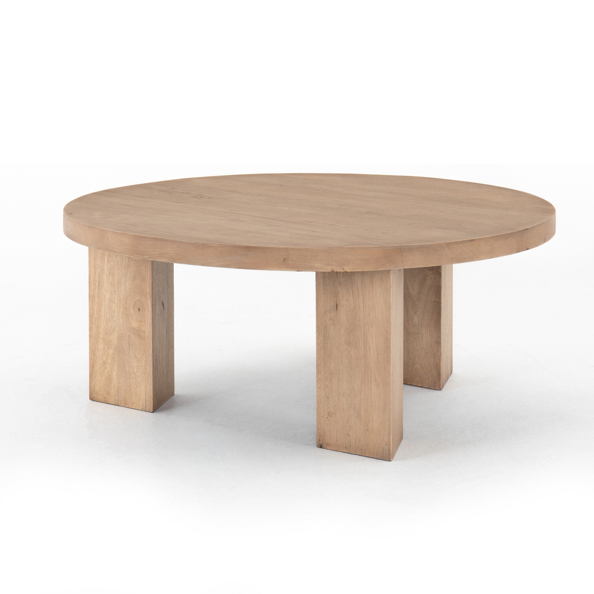 Mesa Round Coffee Table - Light Brushed Parawood | 38"