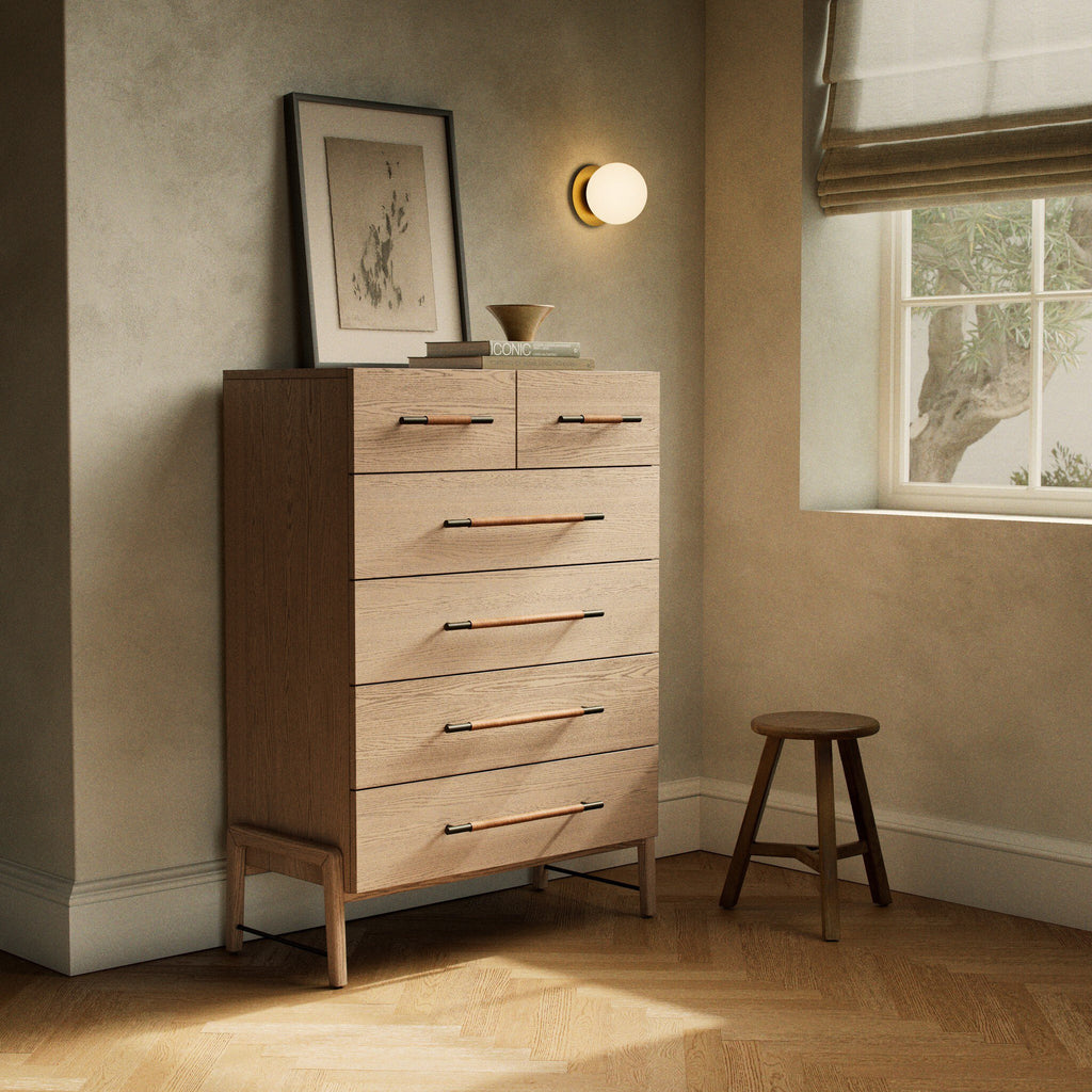Rosedale 6 Drawer Tall Dresser - Yucca Oak Veneer