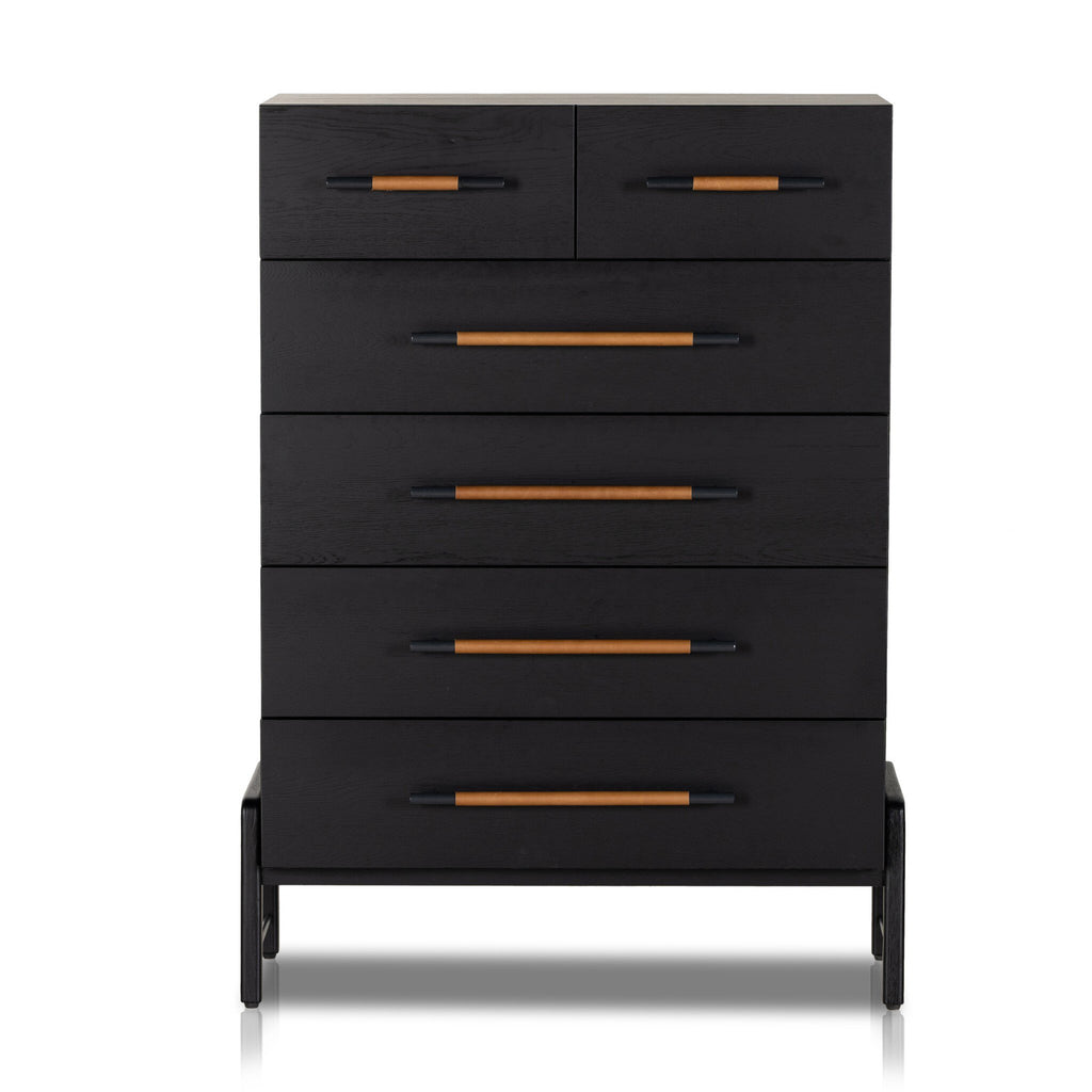 Rosedale 6 Drawer Tall Dresser - Ebony Oak Veneer