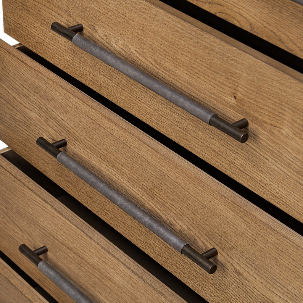 Rosedale 6 Drawer Tall Dresser - Amber Oak Veneer