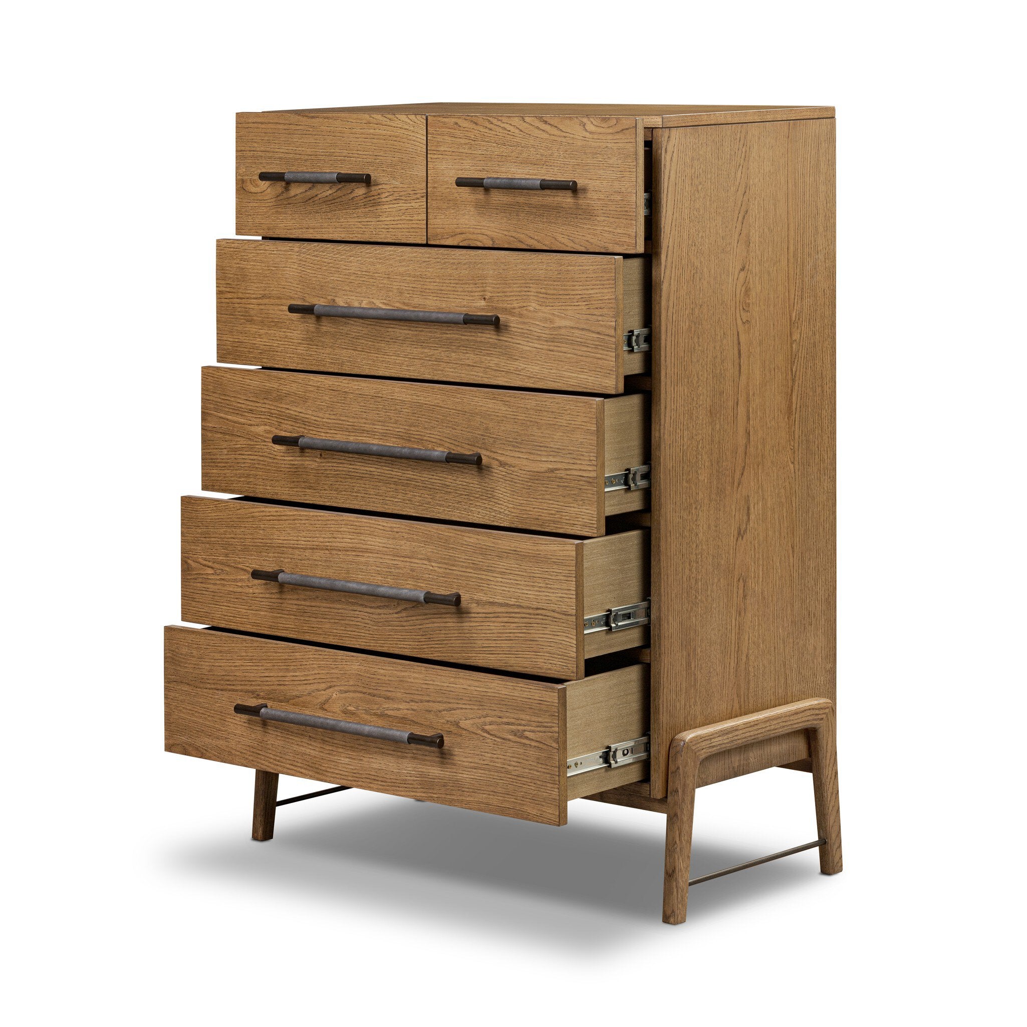 Rosedale 6 Drawer Tall Dresser - Amber Oak Veneer