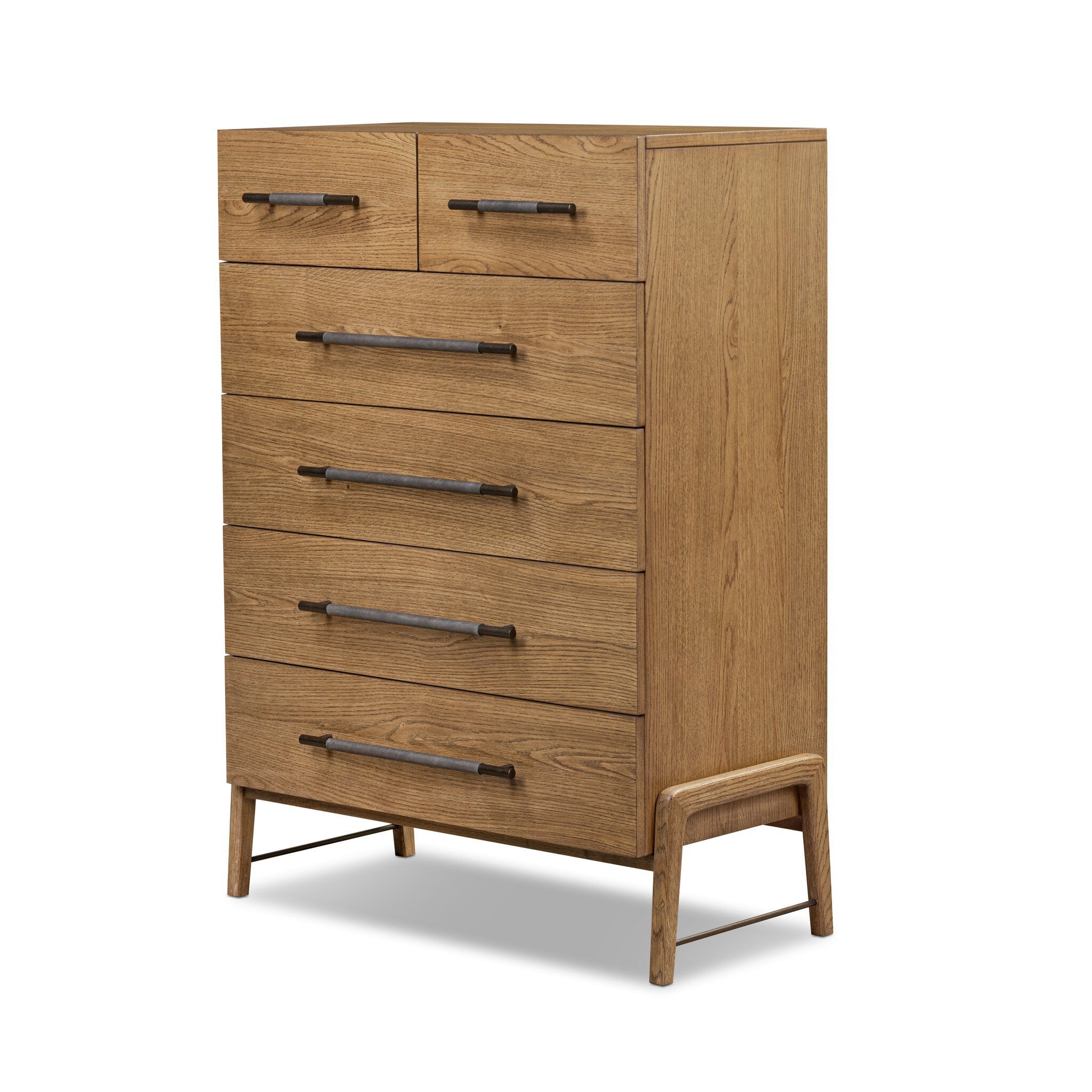 Rosedale 6 Drawer Tall Dresser - Amber Oak Veneer
