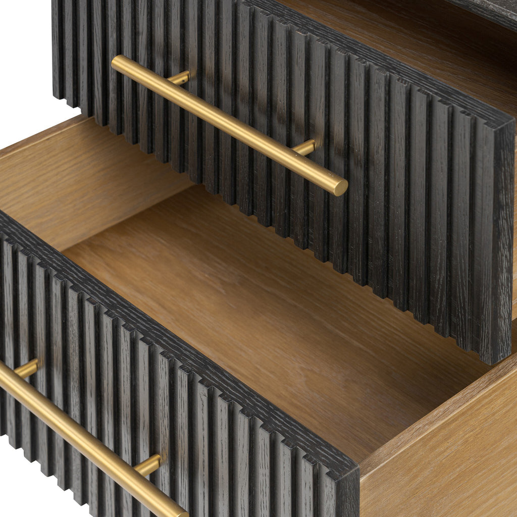 Fletcher Nightstand - Distressed Black