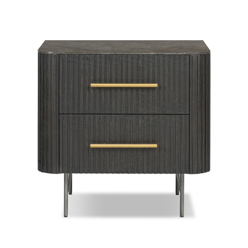 Fletcher Nightstand - Distressed Black