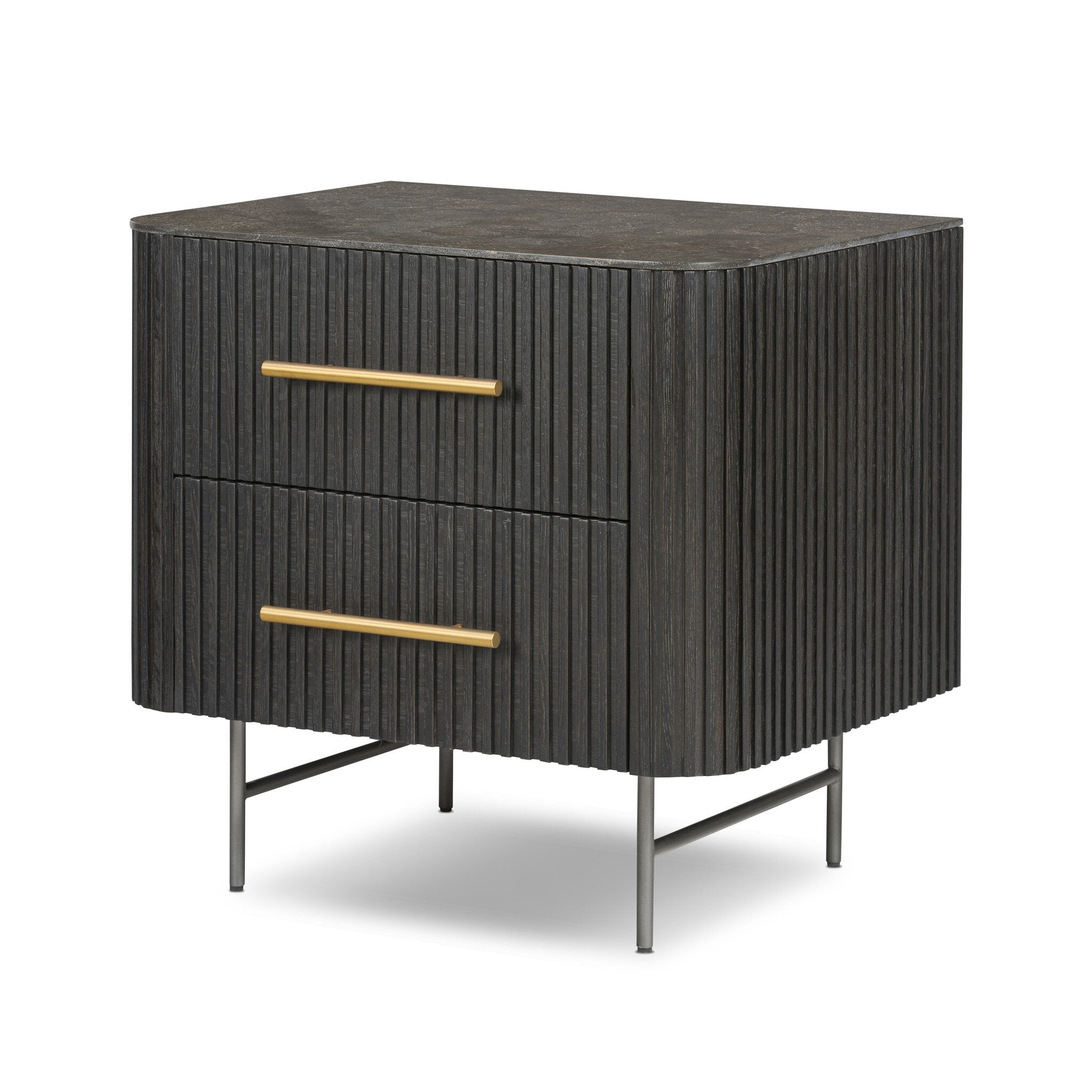 Fletcher Nightstand - Distressed Black