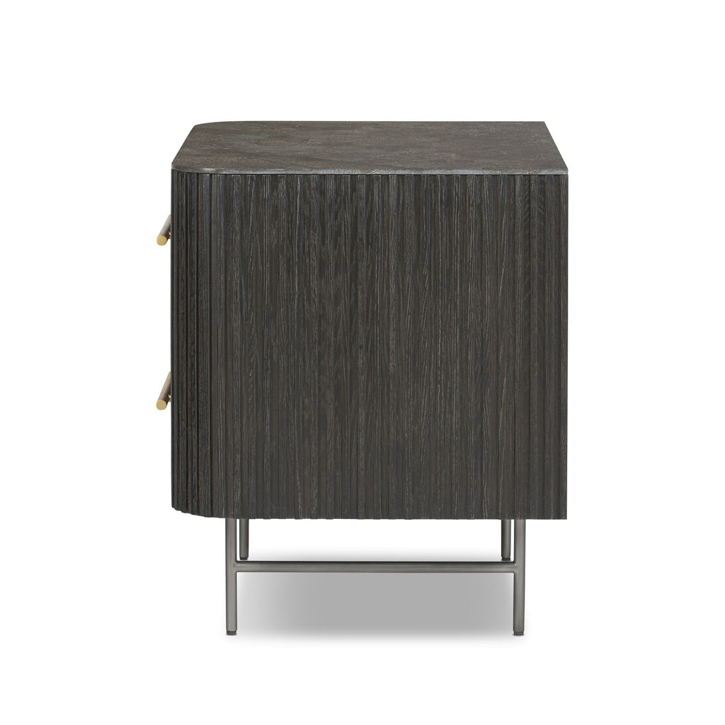 Fletcher Nightstand - Distressed Black