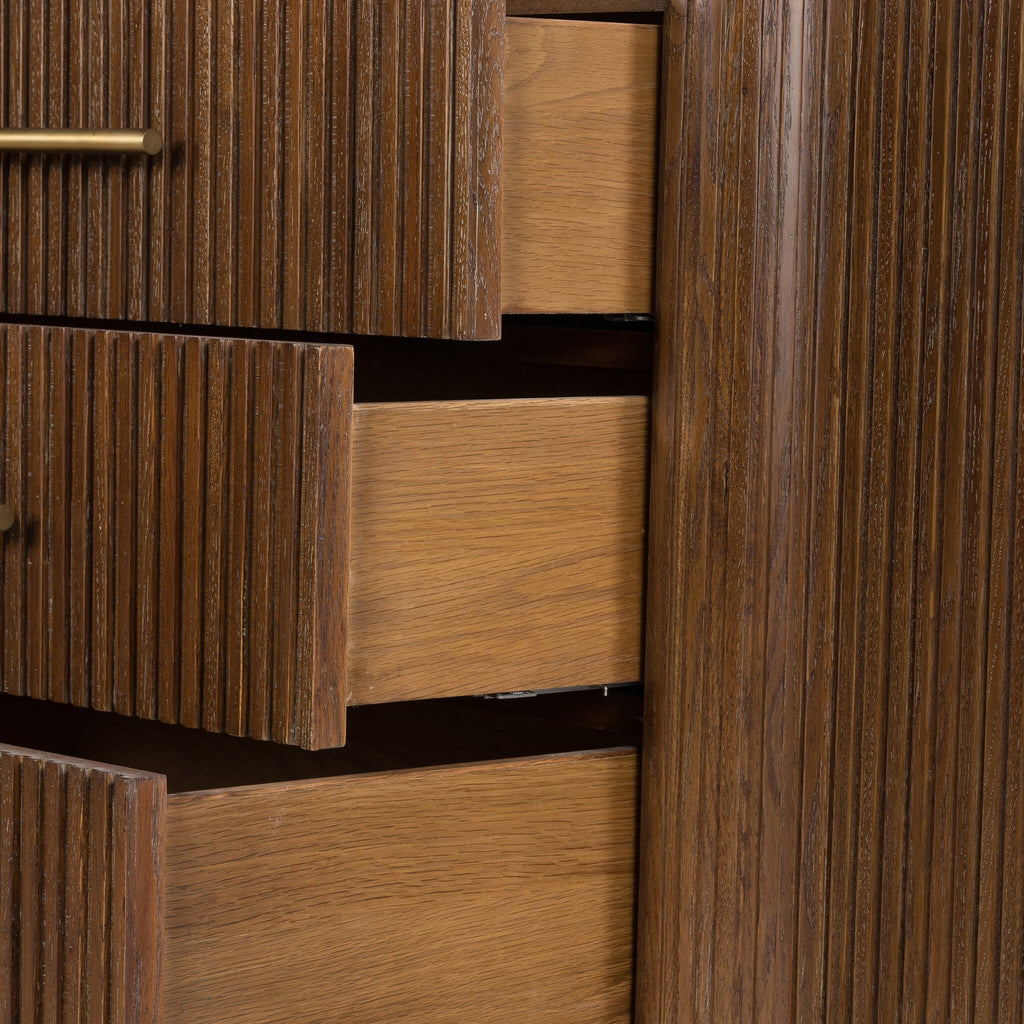 Fletcher 6 Drawer Dresser - Terra Brown Oak Veneer