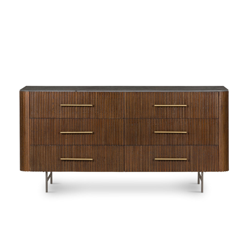Fletcher 6 Drawer Dresser - Terra Brown Oak Veneer