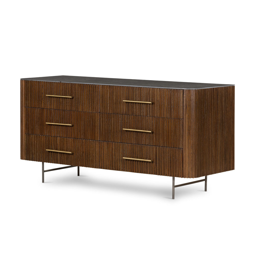 Fletcher 6 Drawer Dresser - Terra Brown Oak Veneer