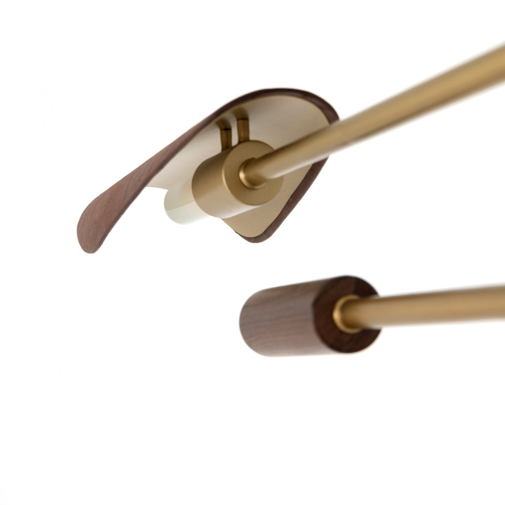 Astrid Chandelier - Antique Brass | Dark Brown Leather