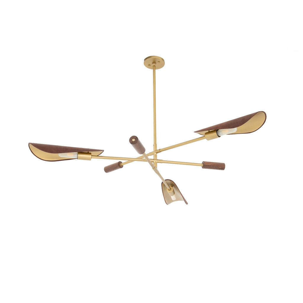 Astrid Chandelier - Antique Brass | Dark Brown Leather