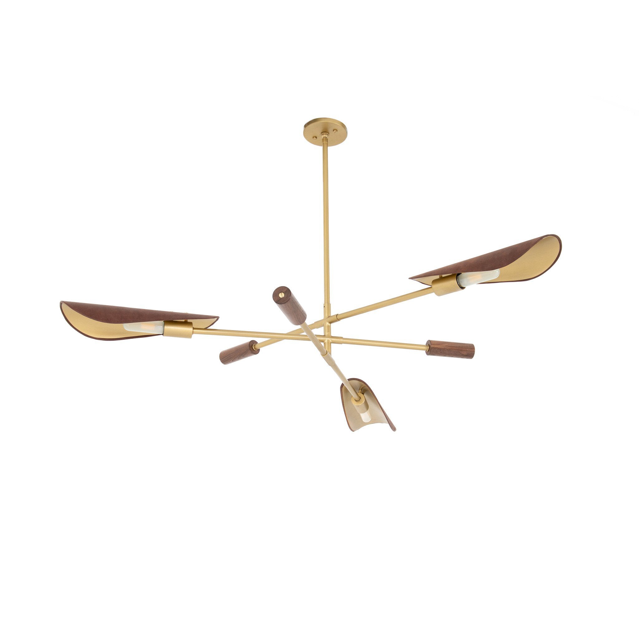 Astrid Chandelier - Antique Brass | Dark Brown Leather