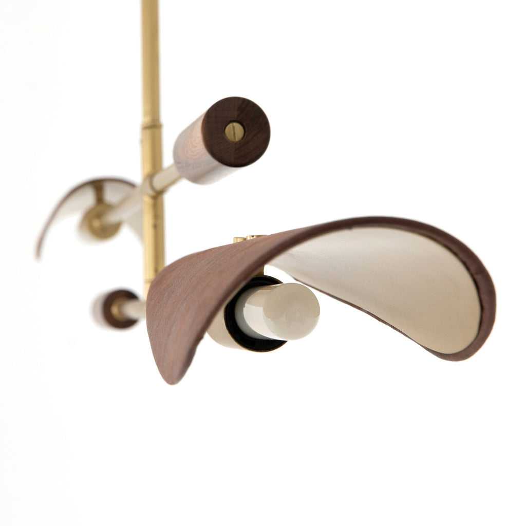 Astrid Chandelier - Antique Brass | Dark Brown Leather