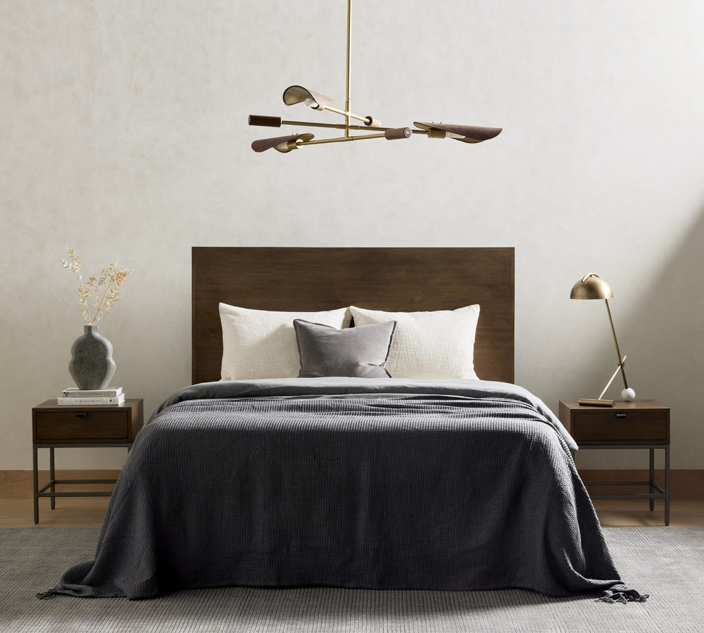 Astrid Chandelier - Antique Brass | Dark Brown Leather
