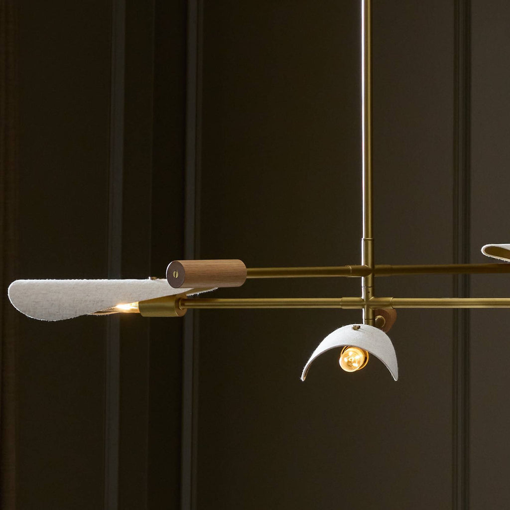 Astrid Chandelier - Antique Brass | Flax Linen
