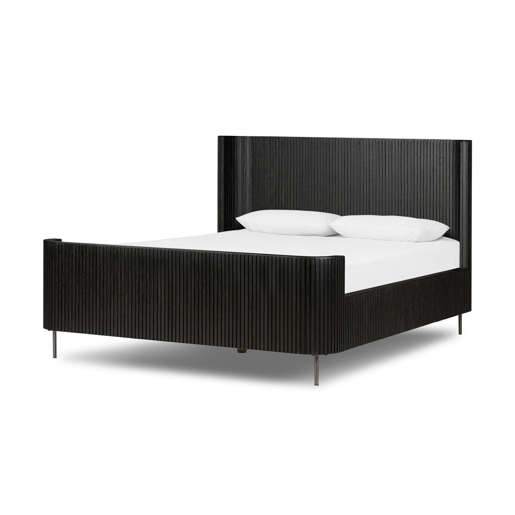 Fletcher Bed - Distressed Black | Queen