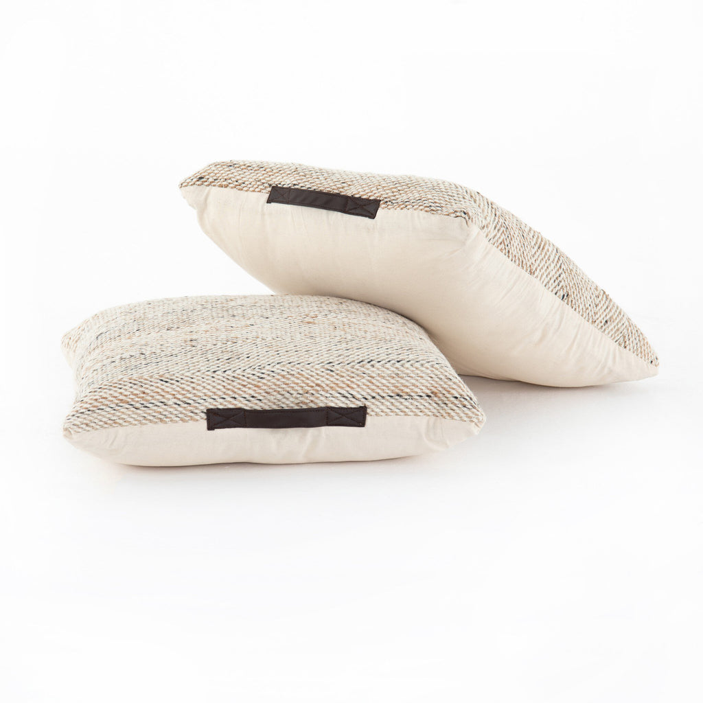 Neema Pouf-Set Heathered Wool - Neema Natural, Black