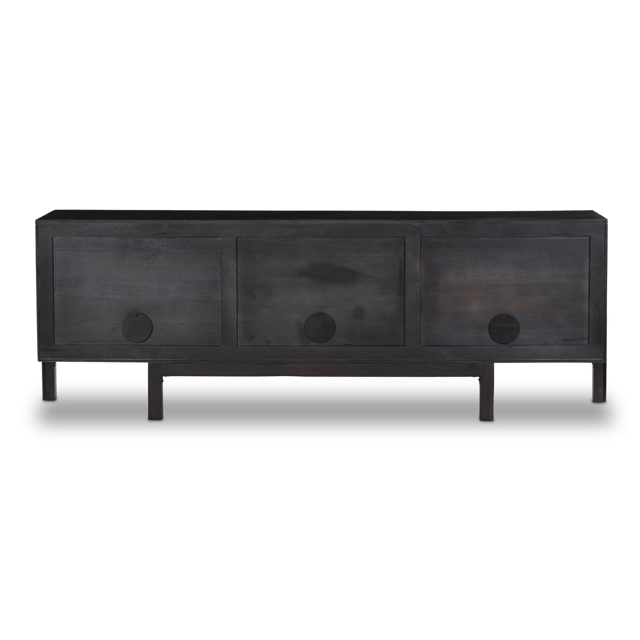 Reza Media Console - Worn Black Parawood