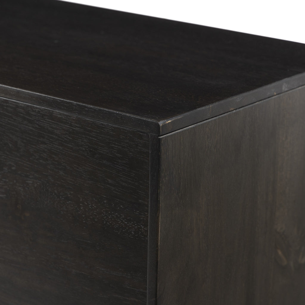 Reza Media Console - Worn Black Parawood