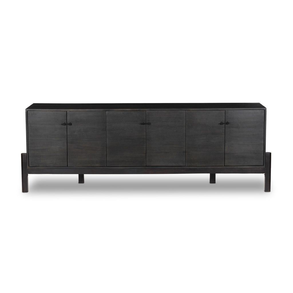 Reza Media Console - Worn Black Parawood