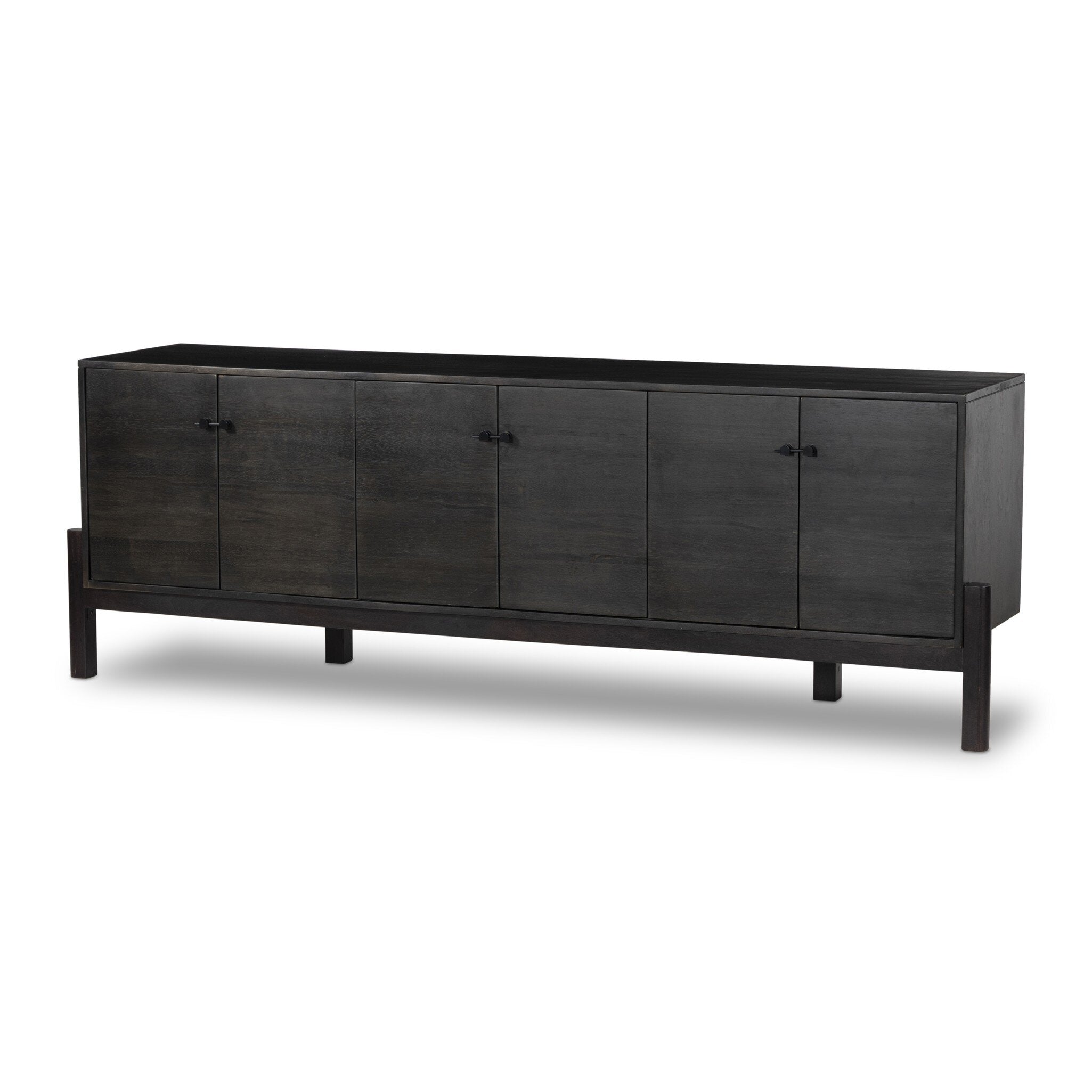 Reza Media Console - Worn Black Parawood