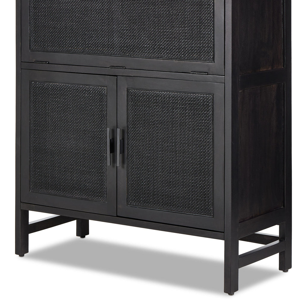 Caprice Bar Cabinet - Black Wash Mango