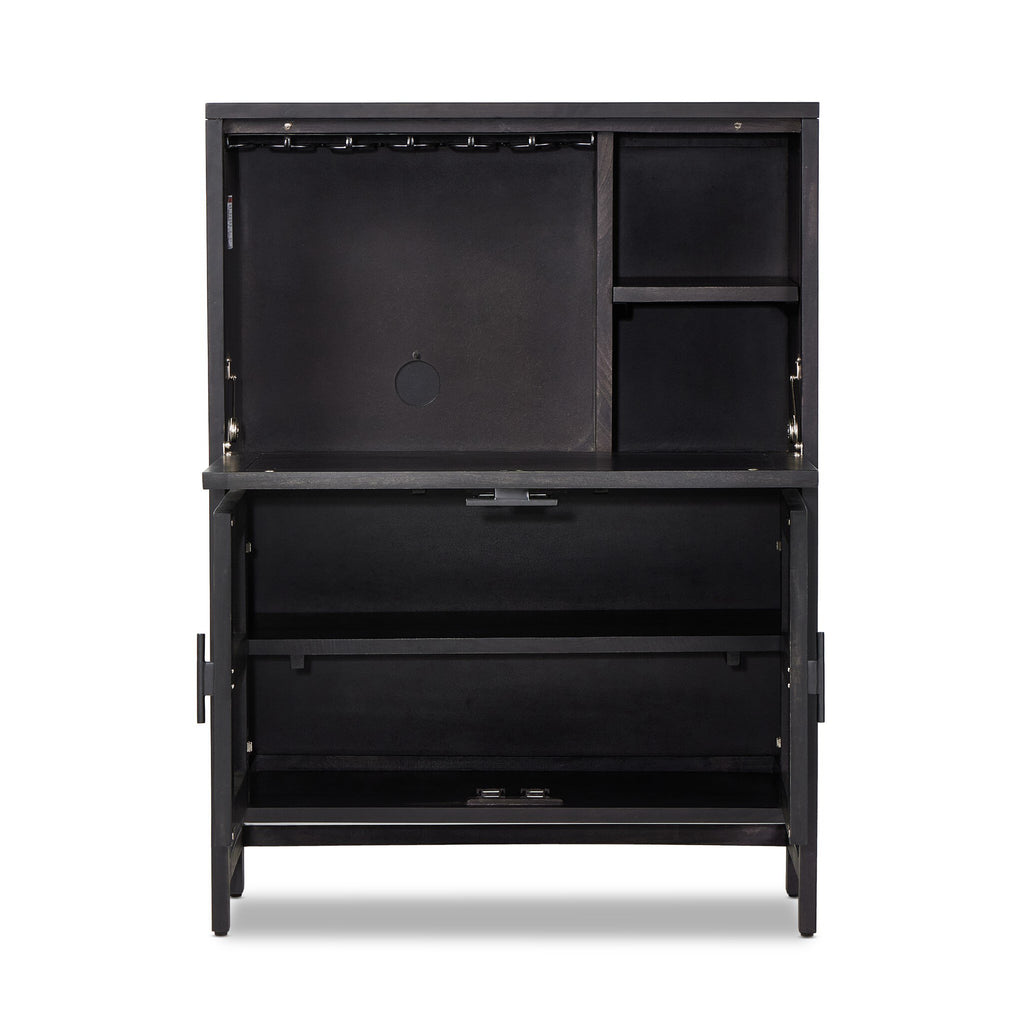 Caprice Bar Cabinet - Black Wash Mango