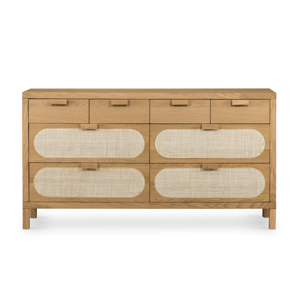 Allegra 8 Drawer Dresser - Light Natural Cane