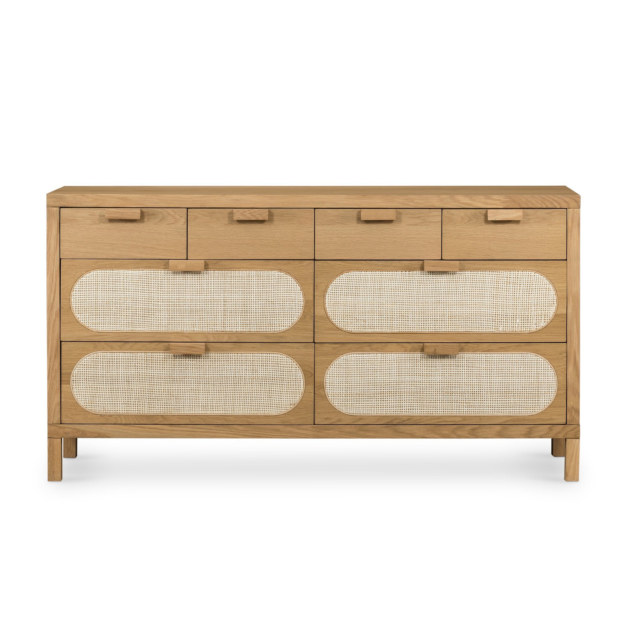 Allegra 8 Drawer Dresser - Light Natural Cane