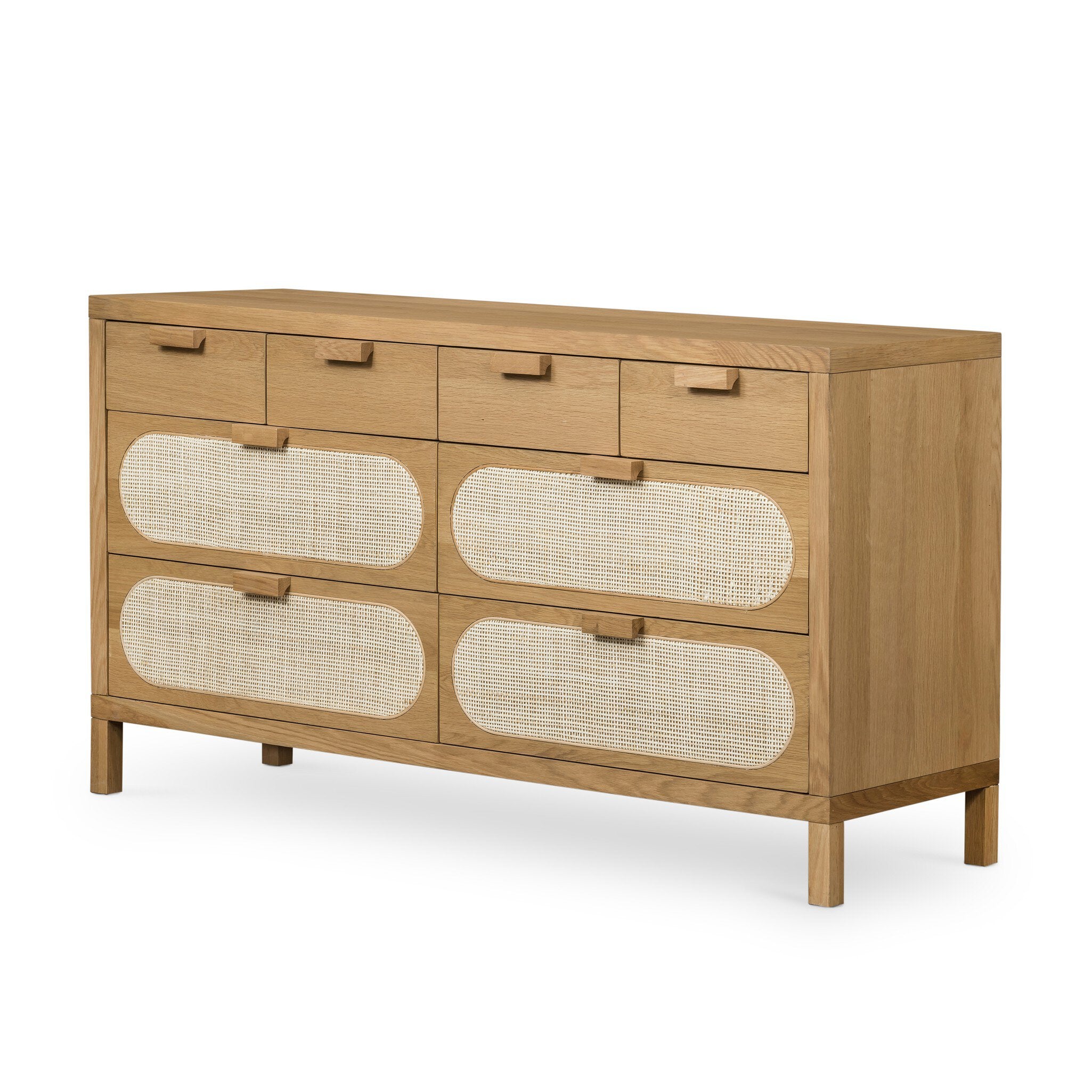 Allegra 8 Drawer Dresser - Light Natural Cane