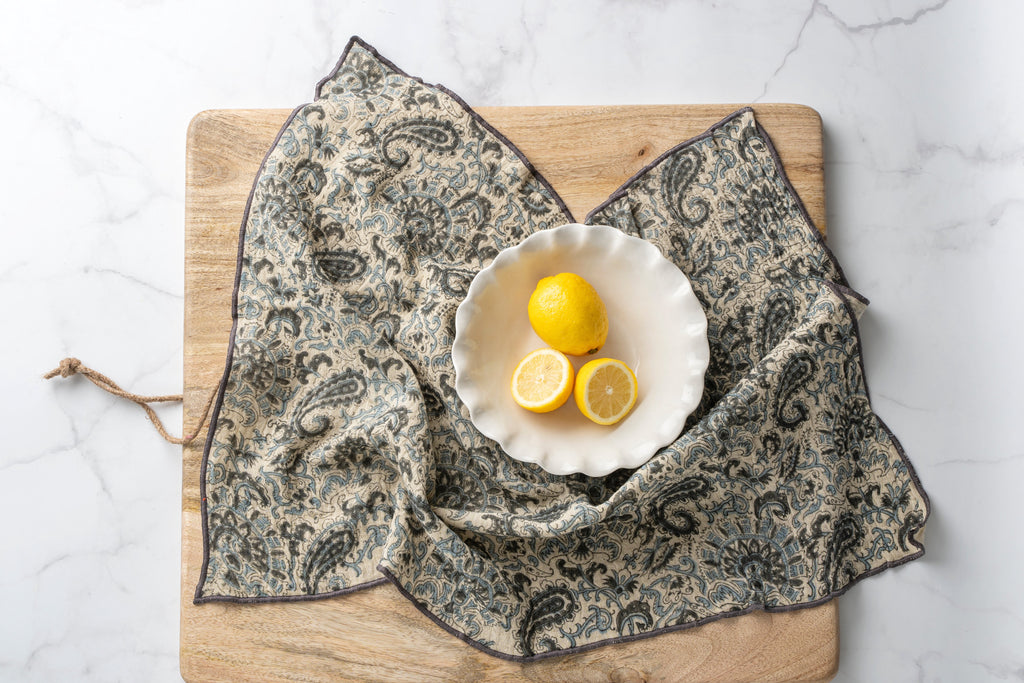 Marin Block Print Tea Towels S/2