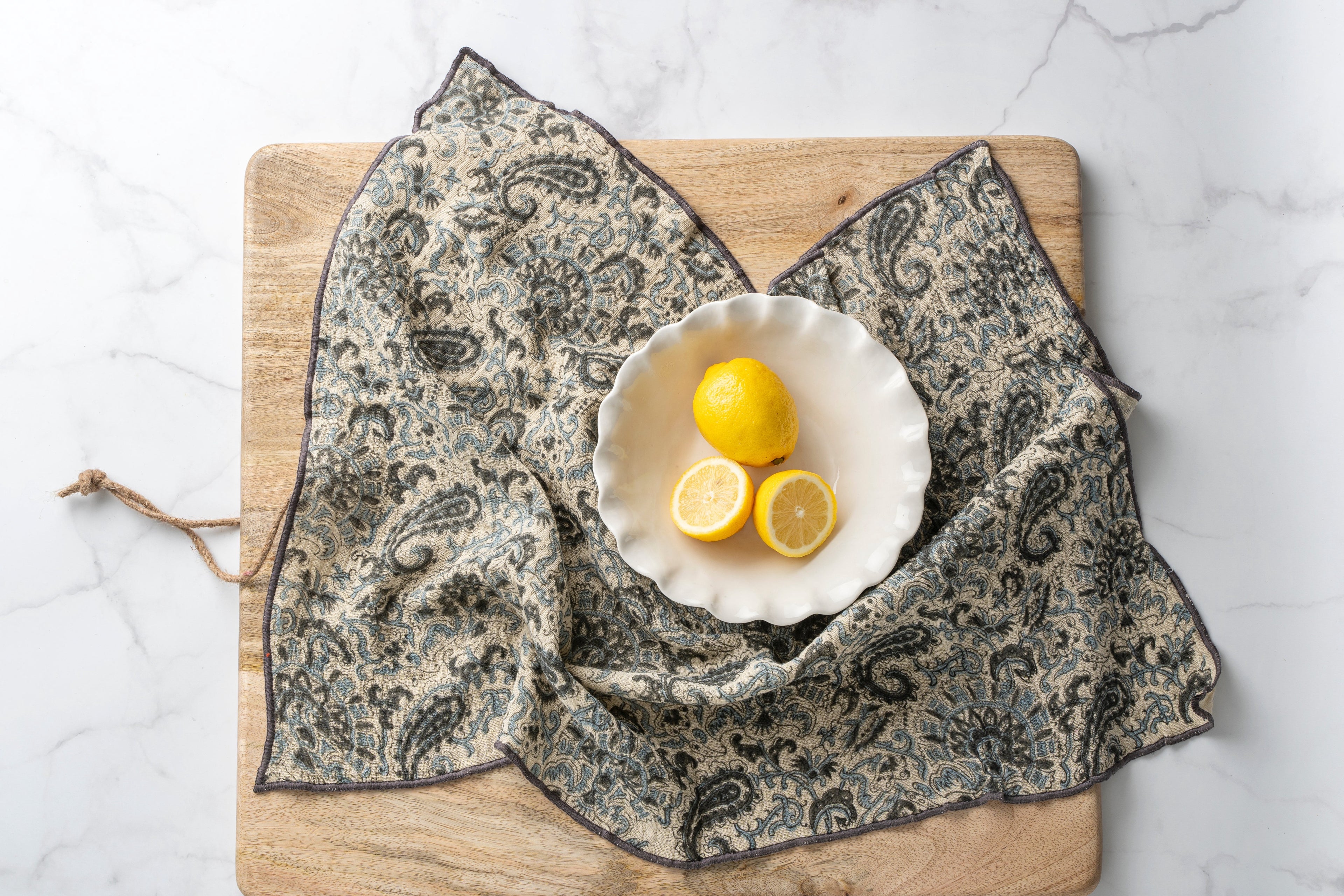 Marin Block Print Tea Towels S/2